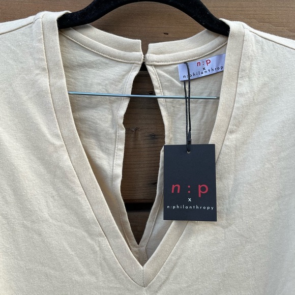 NWT N:philanthropy short-sleeve jumper / jogger, cream, Sz Medium - Picture 8 of 13
